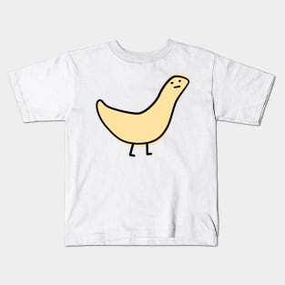 Cute Silly Simple Minimalist Pastel Yellow Bird Duck Thing Small Icon Kids T-Shirt